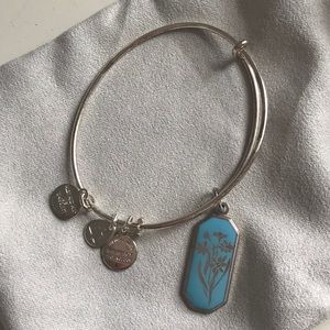 Alex and Ani blue flower bracelet